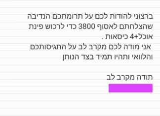 מכתב תודה למקרה 148255
